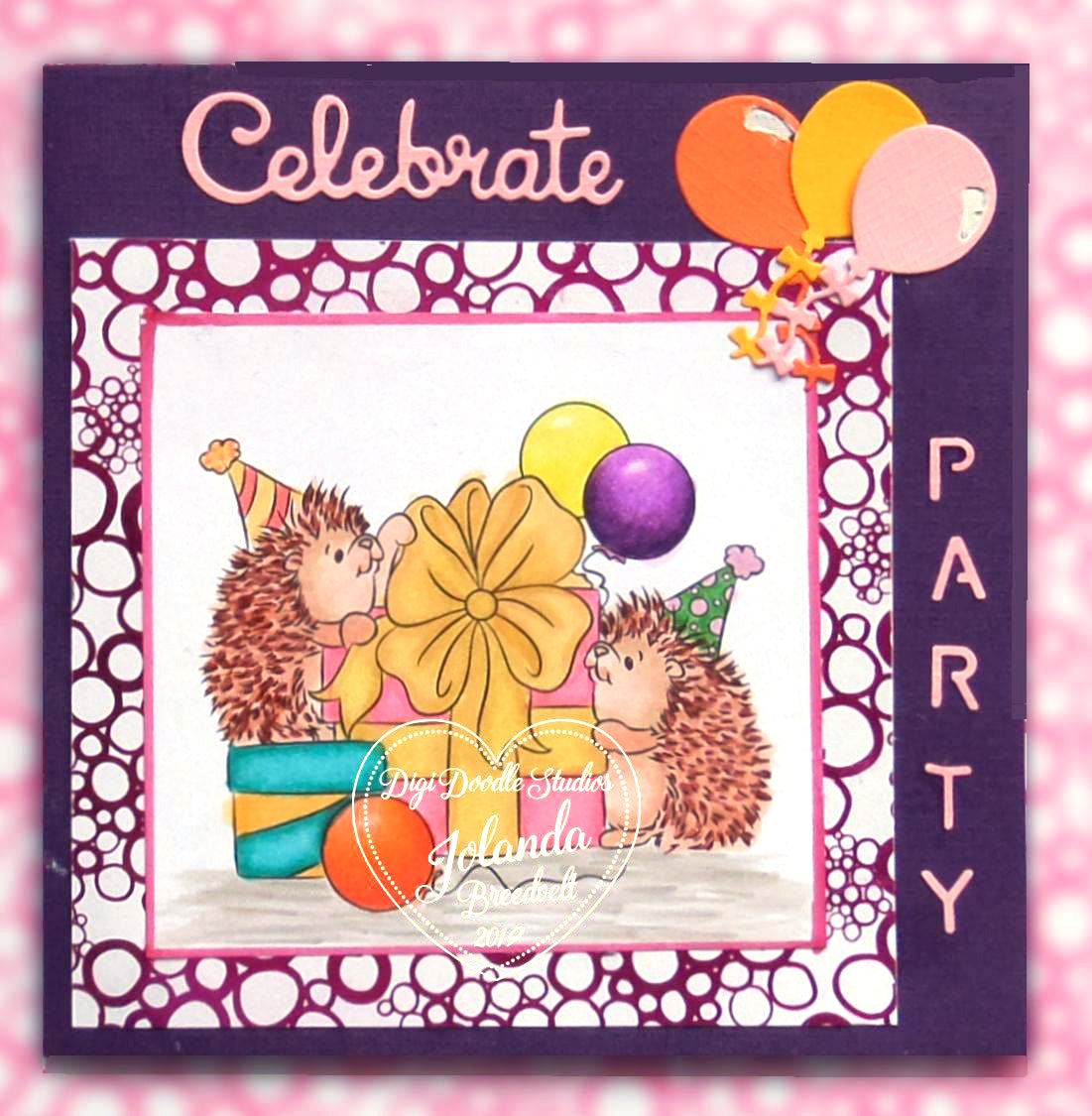 Hedgie Party Digi Stamp