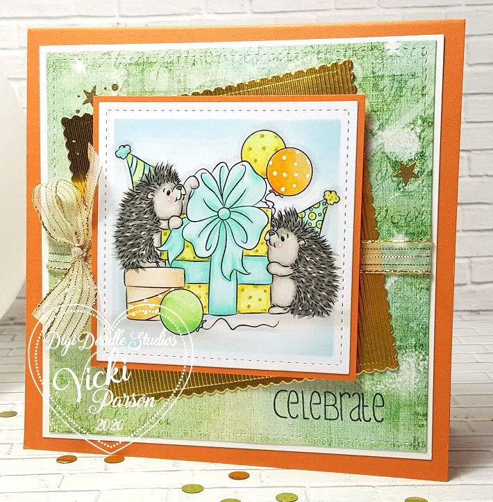 Hedgie Party Digi Stamp