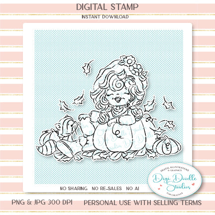 Hello Fall Digi Stamp
