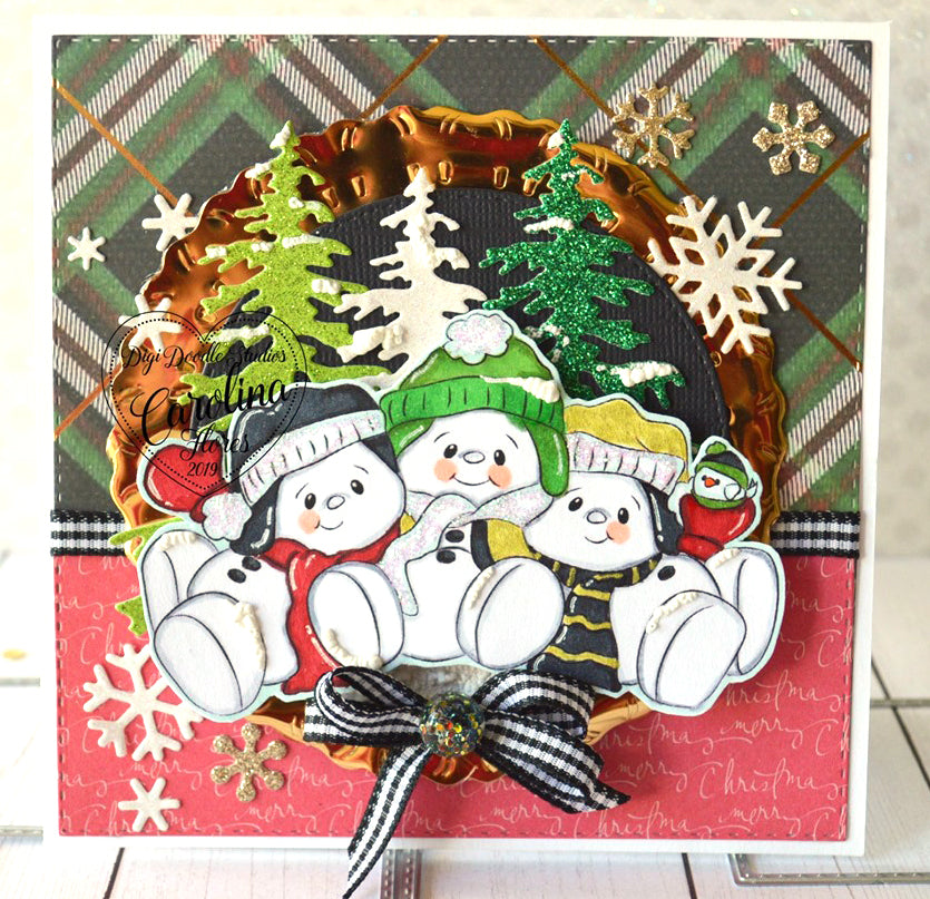 Holly Jolly & Gliss Snowmen Digi Stamp