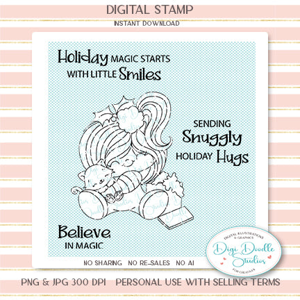 Holly Mae Christmas Digi Stamp