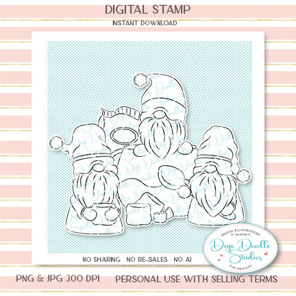 Hot Cocoa Gnomies Dig Stamp