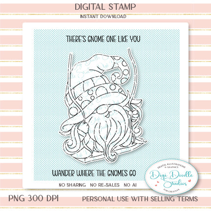Jabbar Swinging Gnome Digi Stamp