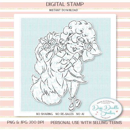 Jade& Skye Sheep Dog Digi Stamp