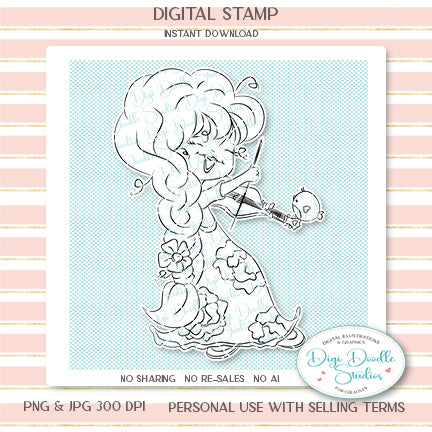 Violinist Janie Digi Stamp