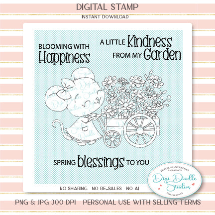 Jazzie's Daisies Digi Stamp