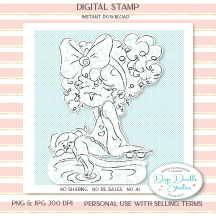 Jenny Poolside Digi Stamp