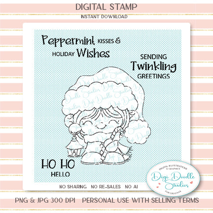 Jingle Jay Christmas Digi Stamp