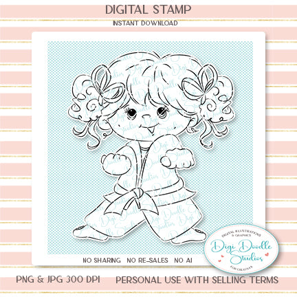 Joanie Martial Arts Girl Digi Stamp