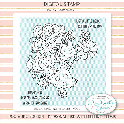 Leona Flower Girl Digi Stamp