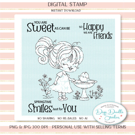 Lila Sparrow Digi Stamp