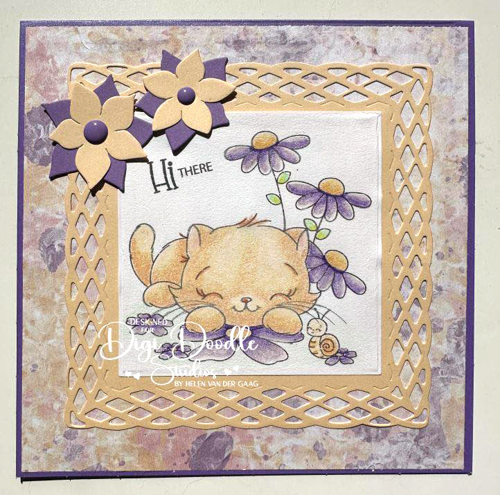 Lolly Daisy Kitten Digi Stamp