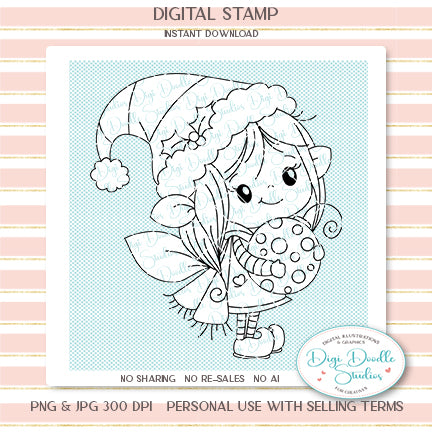 Luna Sugarplum Fairy Elf Digi Stamp