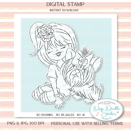 Maddy & Molly Yorkie Digi Stamp