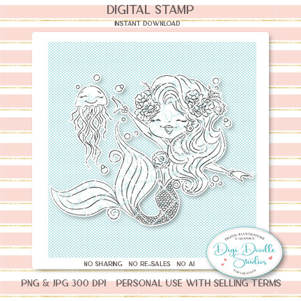 Marina Mermaid Digi Stamp