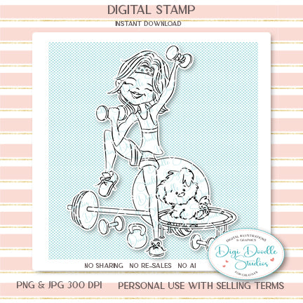 Meghan and Maddie Get Fit Digi Stamp