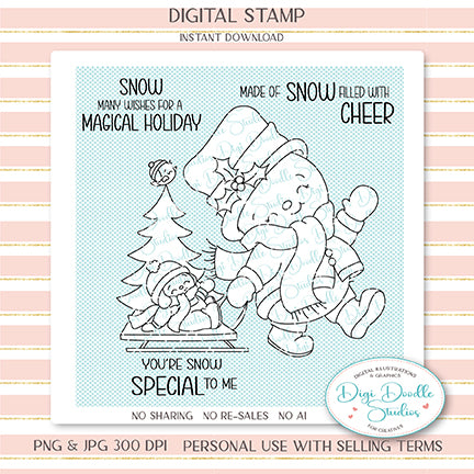Merry Snowbies Digi Stamp