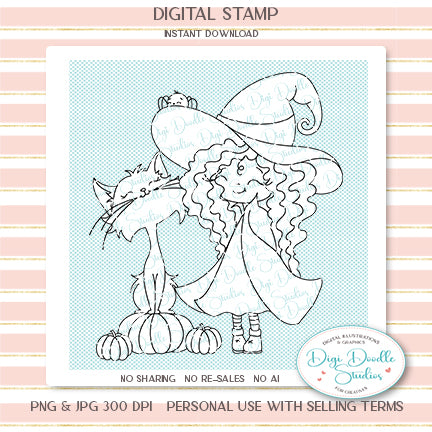 Mimi Sue Lovable Witch Digi Stamp