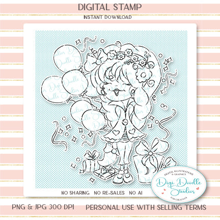 Mindy's Surprise Party Digi Stamp