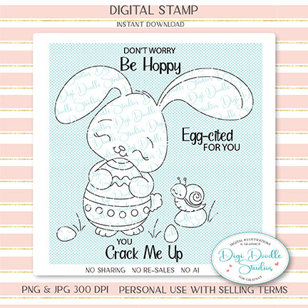 Nibbler Easter Bunny Digi Stamp Set