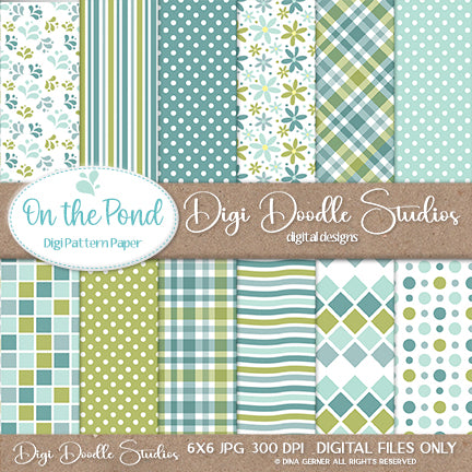 On the Pond Digi Doodles 6x6 Digi Paper Pack