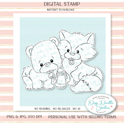 Paco & Ferris Digi Stamp