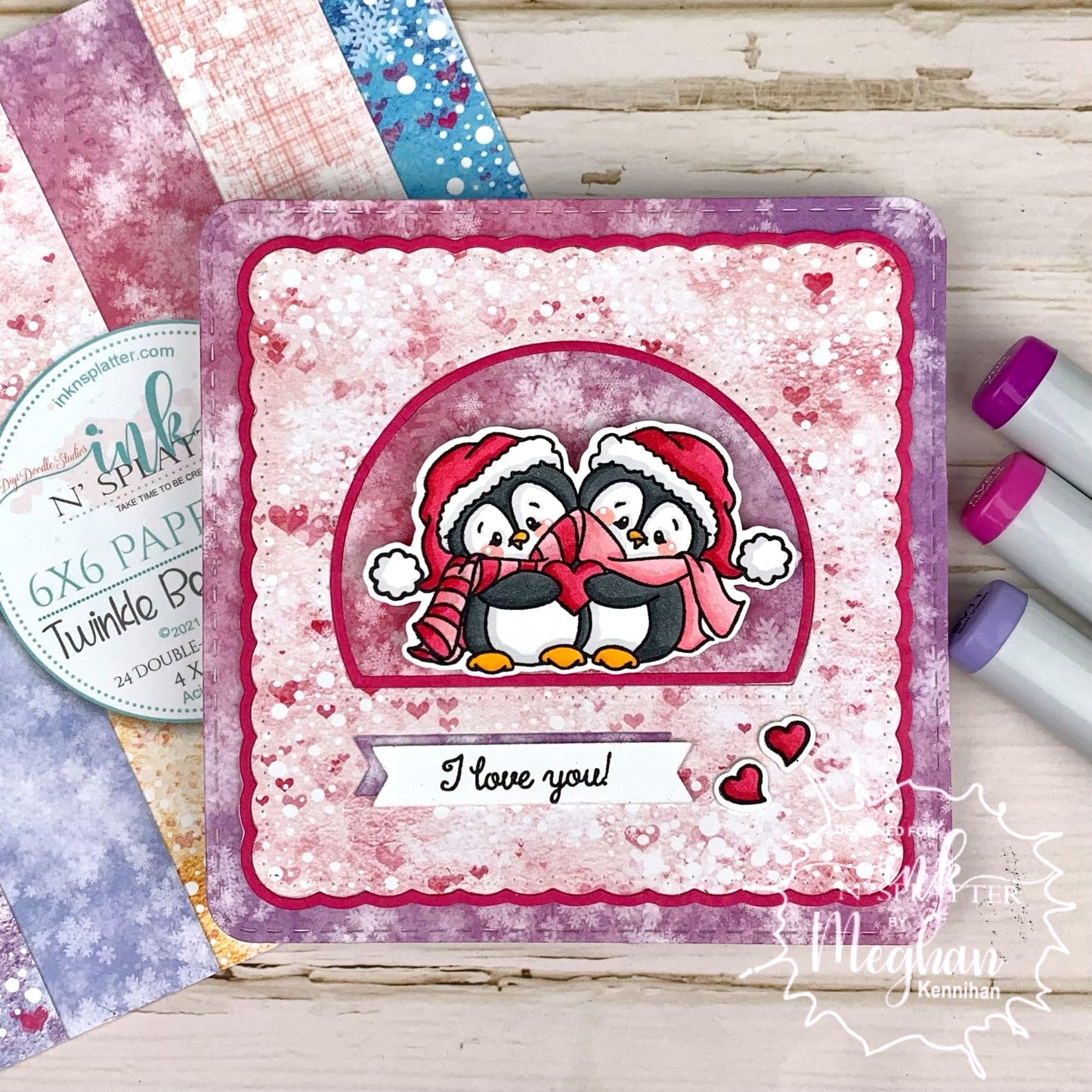 Winter Holiday Penguins Clear Stamp Set