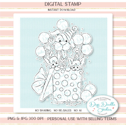 Party Pups Digi Stamp