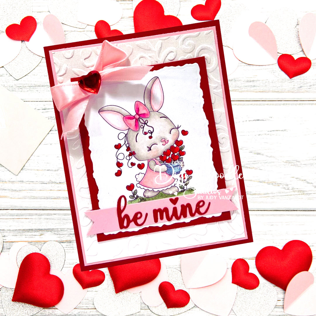 Peaches Valentine Bunny Digi Stamp