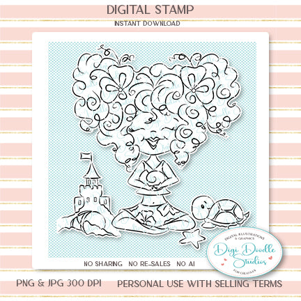 Rainbow Sky Digi Stamp