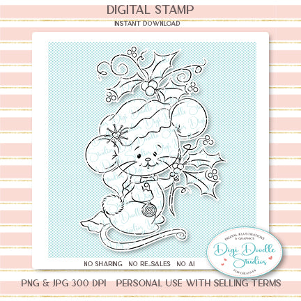 Rattata's Mistletoe Digi Stamp