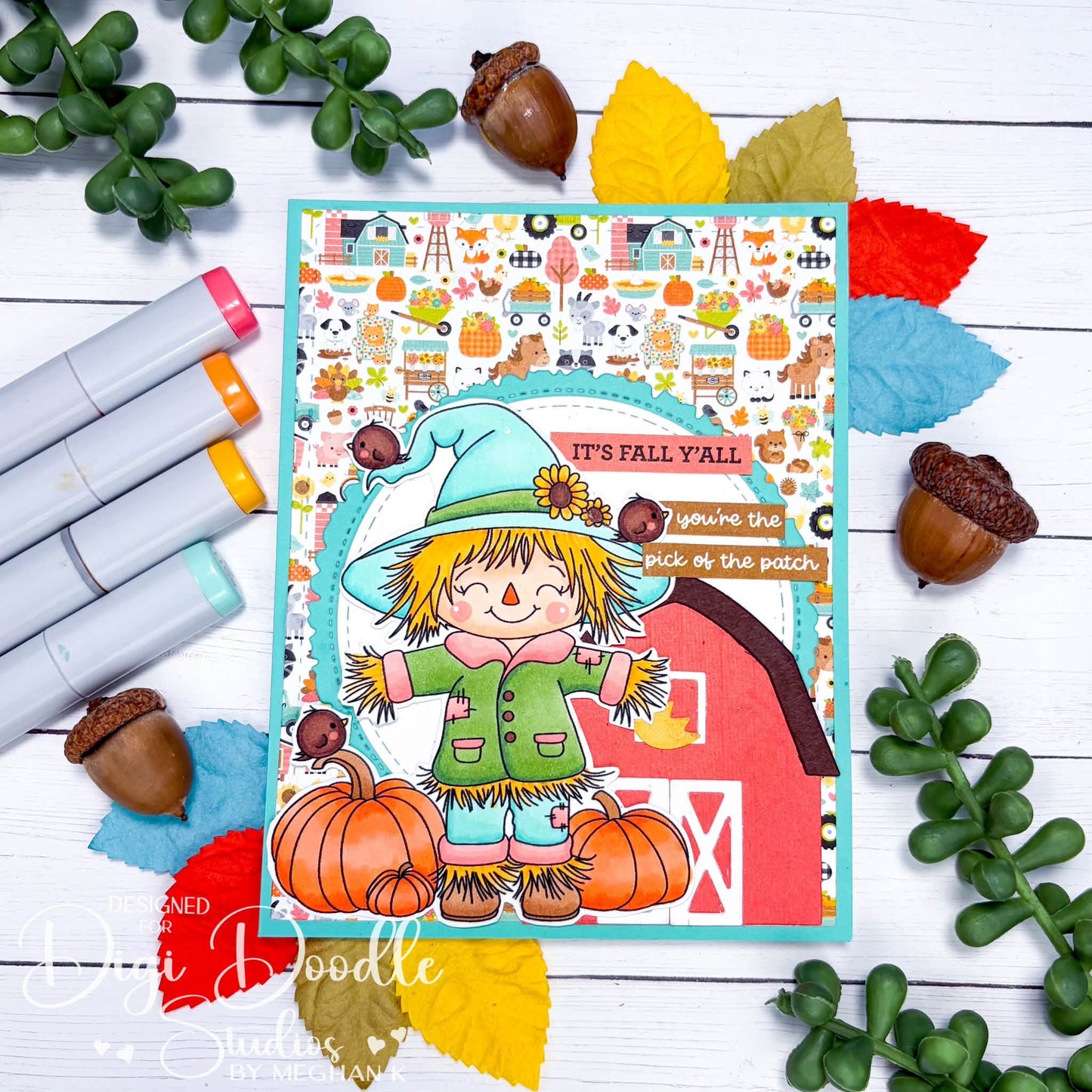Strawbert Scarecrow Digi Stamp