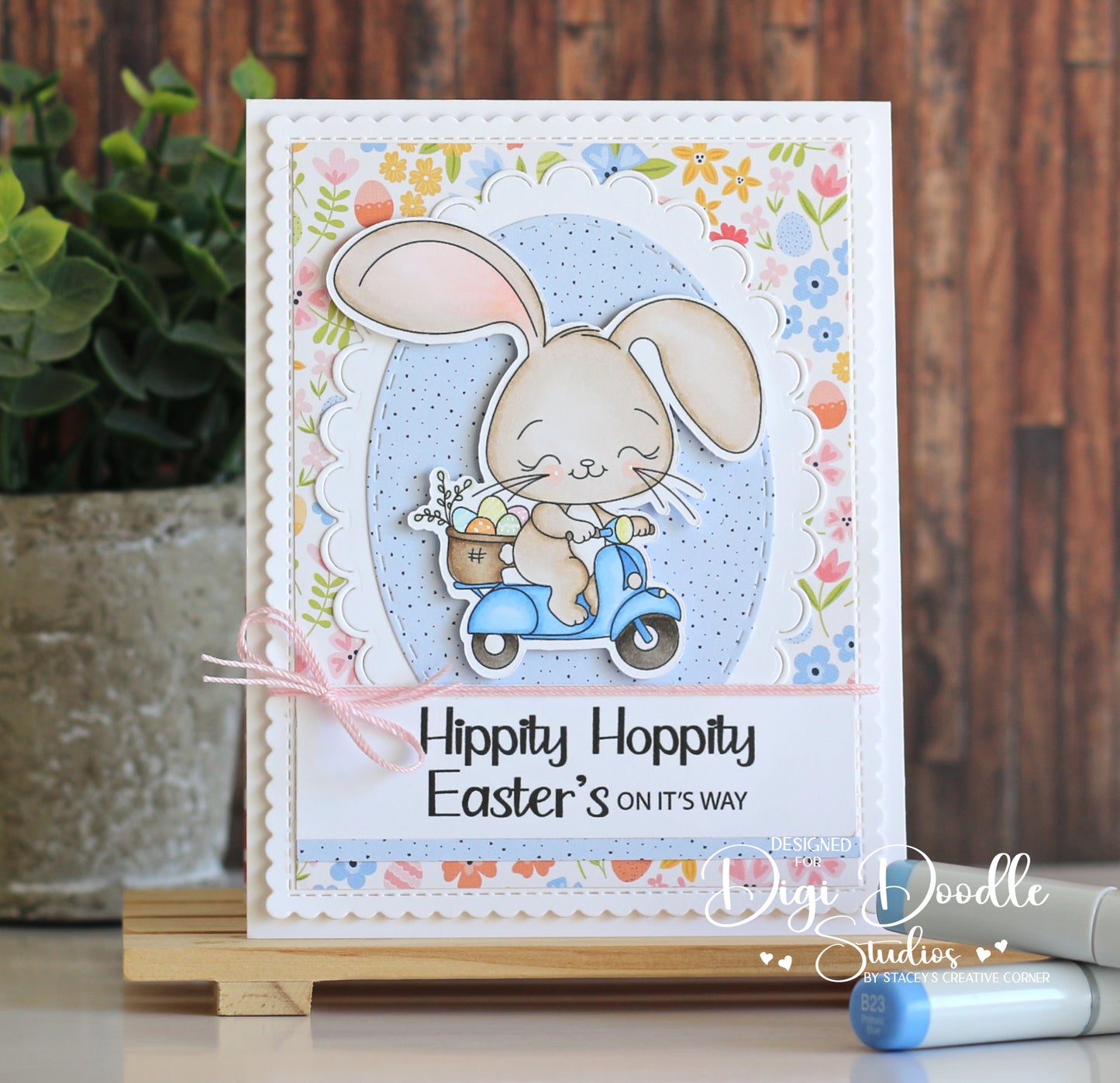 Scottie Scooter Bunny Digi Stamp Set