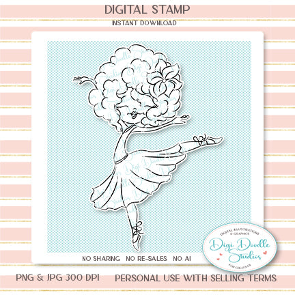 Selena Ballerina Digi Stamp