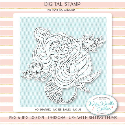 Sequana Mermaid Digi Stamp