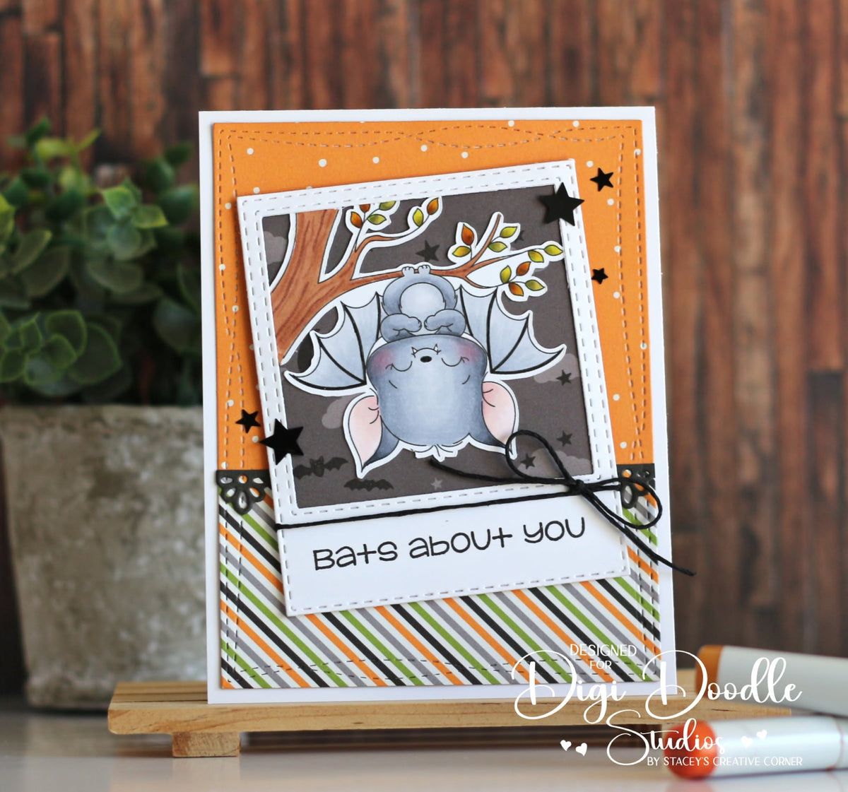 Sleeping Bat Digi Stamp