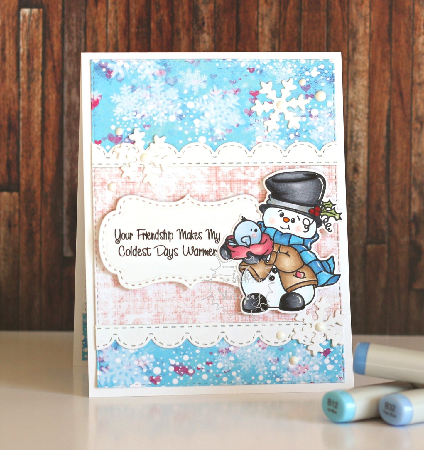 Snow Bird Snowman Clear Stamp Set