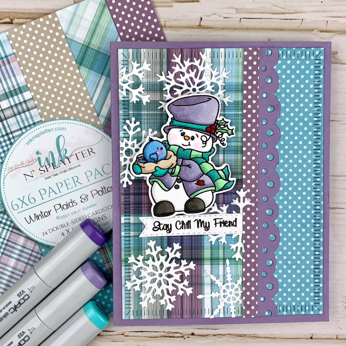 Snow Bird Snowman Clear Stamp Set