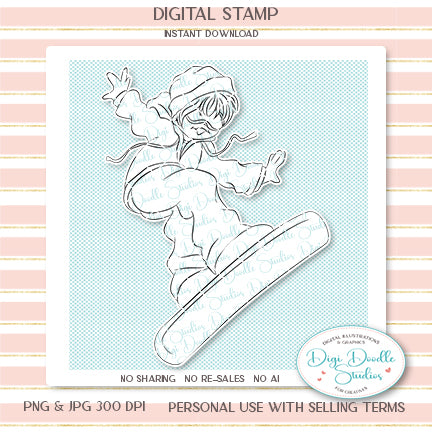 Snowboard Sammy Digi Stamp