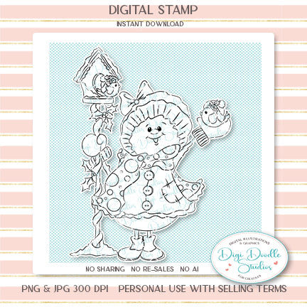 Snowman Joy Digi Stamp