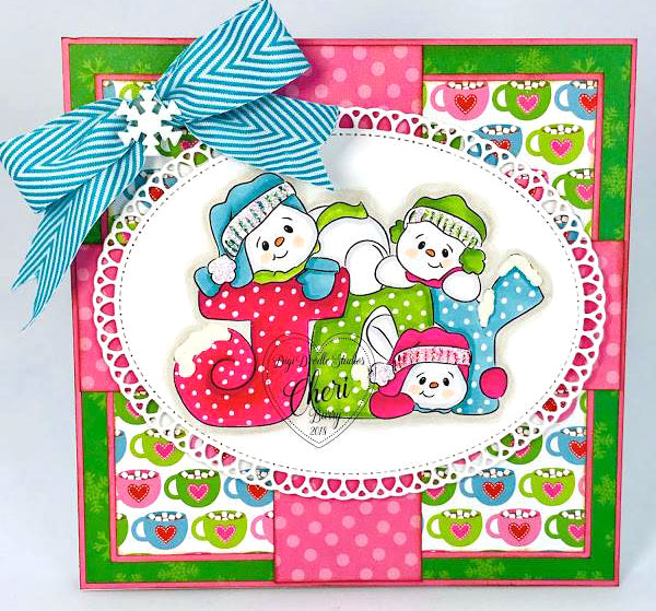 Sparkle Glitter & Joy Snowmen Digi Stamp