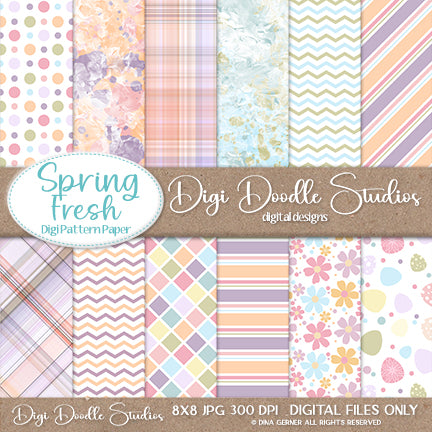 Spring Fresh 8x8 Digi Paper Pack