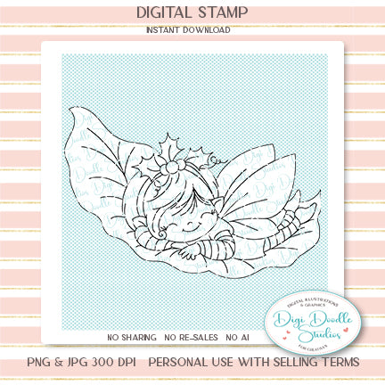 Stardust Dreamer Fairy Elf Digi Stamp
