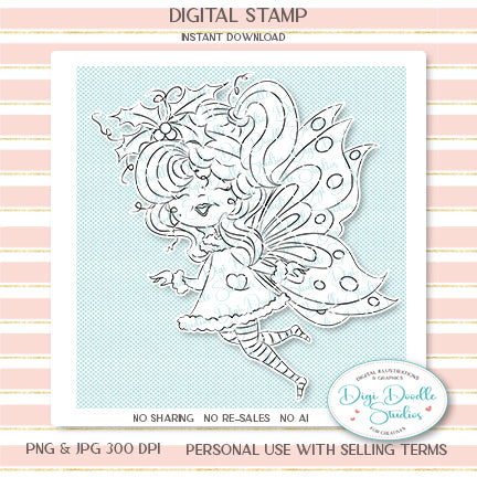Starling Moonglow Fairy Digi Stamp