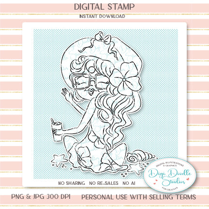 Stormi Vega Beach Girl Digi Stamp