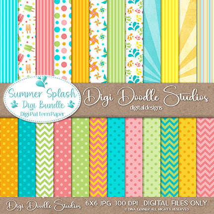 Summer Splash 6x6 Digi Paper Bundle