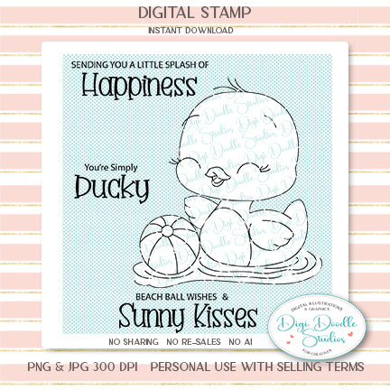 Sunny Splash Duckling Digi Stamp
