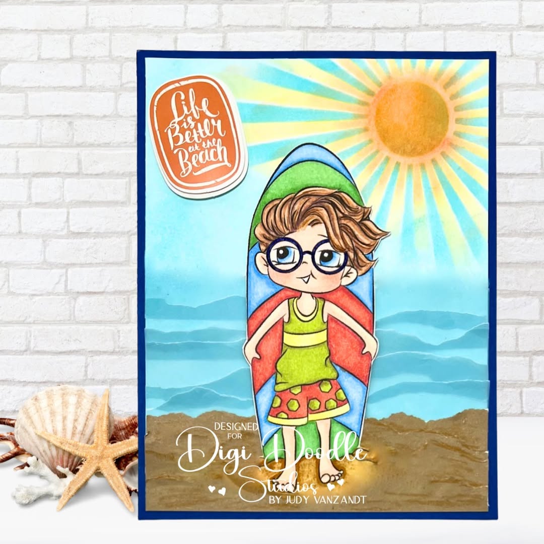 Liam's Surfboard Digi Stamp