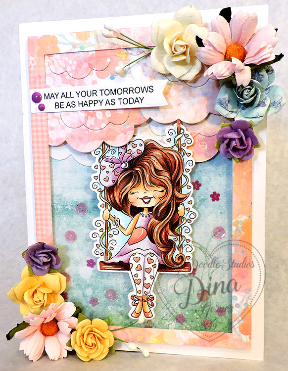 Swinging Hearts Digi Stamp