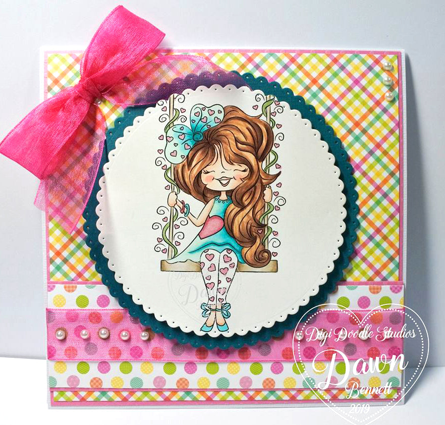 Swinging Hearts Digi Stamp